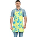 Yellow and blue leafs silhouette at sky blue Kitchen Apron View1