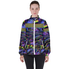 Unadjusted Tv Screen Women s High Neck Windbreaker by MRNStudios