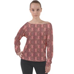 Flowers Pattern Off Shoulder Long Sleeve Velour Top by Sparkle