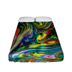 Intricate Painted Swirls Fitted Sheet (full/ Double Size) by kaleidomarblingart