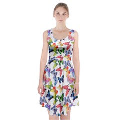 Bright Butterflies Circle In The Air Racerback Midi Dress by SychEva