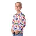 Bright Butterflies Circle In The Air Kids  Long Sleeve Tee with Frill  View2