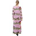 Bullfinches Sit On Branches On A Pink Background Maxi Chiffon Beach Wrap View2