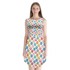 Multicolored Sweet Donuts Sleeveless Chiffon Dress   by SychEva