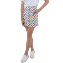 Multicolored Sweet Donuts Kids  Tennis Skirt by SychEva