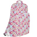 Pink And White Donuts On Blue Double Compartment Backpack View2