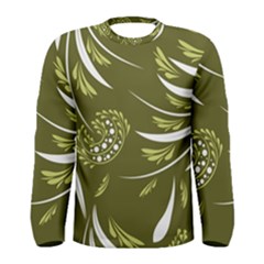 Folk Flowers Print Floral Pattern Ethnic Art Men s Long Sleeve Tee by Eskimos