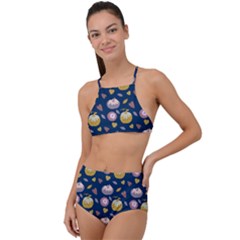 Autumn Pumpkins High Waist Tankini Set by SychEva