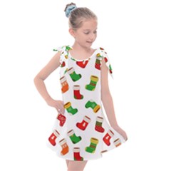 Christmas Socks  Kids  Tie Up Tunic Dress by SychEva