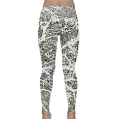 Linear Art Botanic Illustration Lightweight Velour Classic Yoga Leggings by dflcprintsclothing