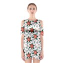 Large Christmas Poinsettias On White Shoulder Cutout One Piece Dress View1