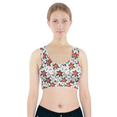 Large Christmas Poinsettias On White Sports Bra With Pocket by PodArtist