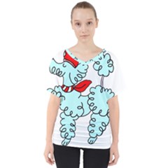 Doodle Poodle  V-neck Dolman Drape Top by IIPhotographyAndDesigns