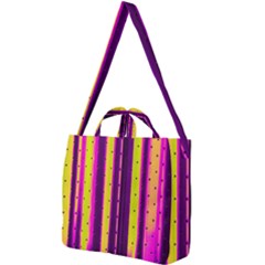 Warped Stripy Dots Square Shoulder Tote Bag by essentialimage365