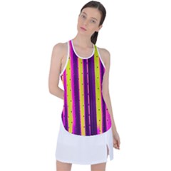 Warped Stripy Dots Racer Back Mesh Tank Top by essentialimage365