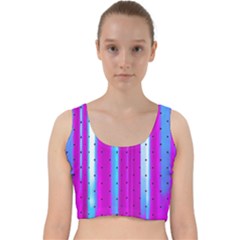 Warped Stripy Dots Velvet Racer Back Crop Top by essentialimage365