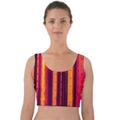 Warped Stripy Dots Velvet Crop Top by essentialimage365