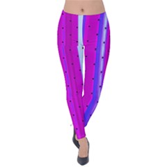 Warped Stripy Dots Velvet Leggings by essentialimage365