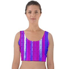 Warped Stripy Dots Velvet Crop Top by essentialimage365