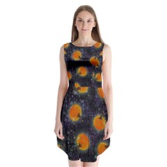 Space Pumpkins Sleeveless Chiffon Dress   by SychEva