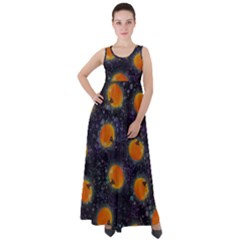 Space Pumpkins Empire Waist Velour Maxi Dress by SychEva