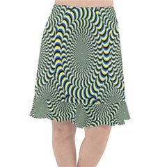 Illusion Waves Pattern Fishtail Chiffon Skirt by Sparkle