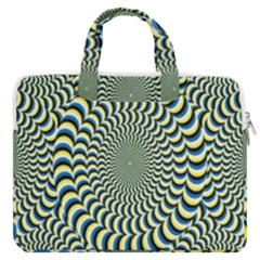 Illusion Waves Pattern Macbook Pro Double Pocket Laptop Bag by Sparkle