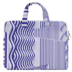 Illusion Waves Pattern Macbook Pro Double Pocket Laptop Bag by Sparkle