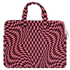 Illusion Waves Pattern Macbook Pro Double Pocket Laptop Bag by Sparkle