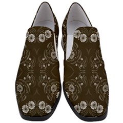 Folk Flowers Print Floral Pattern Ethnic Art Women Slip On Heel Loafers by Eskimos