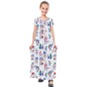 Cute Snowmen Celebrate New Year Kids  Short Sleeve Maxi Dress View1