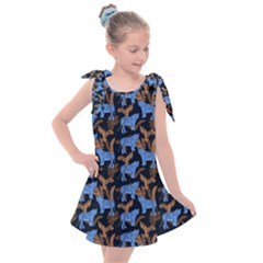 Blue Tigers Kids  Tie Up Tunic Dress by SychEva