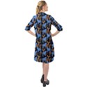 Blue Tigers Long Sleeve Mini Shirt Dress View2