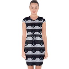 Geometry Capsleeve Drawstring Dress  by Sparkle