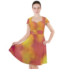 Flower Abstract Cap Sleeve Midi Dress by DimitriosArt