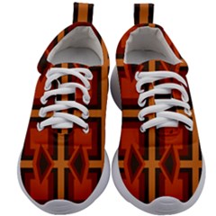 Abstract Pattern Geometric Backgrounds   Kids Athletic Shoes by Eskimos