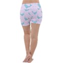 Narwales Stars  Pattern Pink Lightweight Velour Yoga Shorts View4