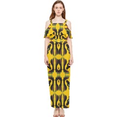 Abstract Pattern Geometric Backgrounds  Abstract Geometric Design    Draped Sleeveless Chiffon Jumpsuit by Eskimos