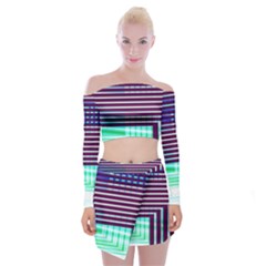 Gradient Off Shoulder Top With Mini Skirt Set by Sparkle