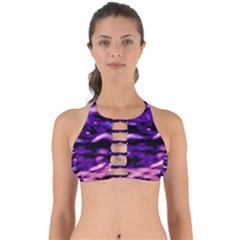 Purple  Waves Abstract Series No1 Perfectly Cut Out Bikini Top by DimitriosArt