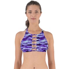 Purple  Waves Abstract Series No3 Perfectly Cut Out Bikini Top by DimitriosArt