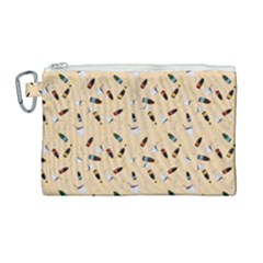 Festive Champagne Canvas Cosmetic Bag (large) by SychEva