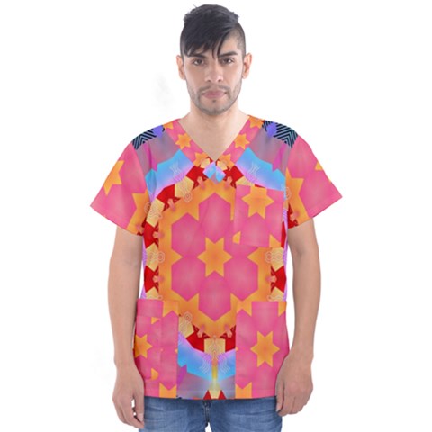 Digitalart Men s V-neck Scrub Top by Sparkle