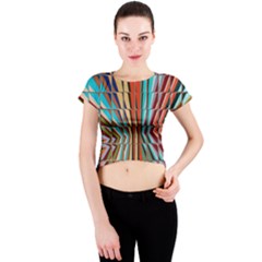 Digital Illusion Crew Neck Crop Top