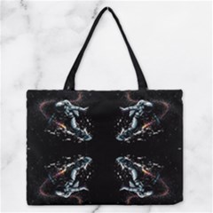 Digital Illusion Zipper Medium Tote Bag by Sparkle