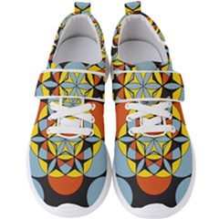 Abstract Pattern Geometric Backgrounds   Men s Velcro Strap Shoes by Eskimos