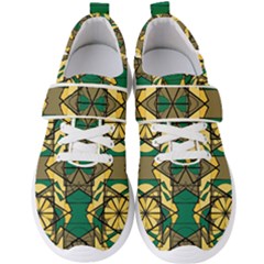 Abstract Pattern Geometric Backgrounds   Men s Velcro Strap Shoes by Eskimos