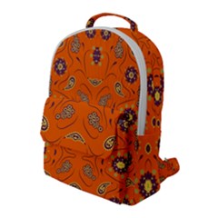 Floral Pattern Paisley Style  Flap Pocket Backpack (large) by Eskimos