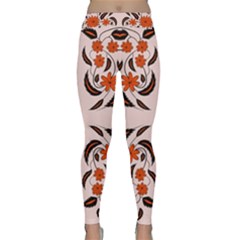 Floral Folk Damask Pattern  Classic Yoga Leggings by Eskimos