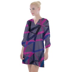 3d Lovely Geo Lines Open Neck Shift Dress by Uniqued